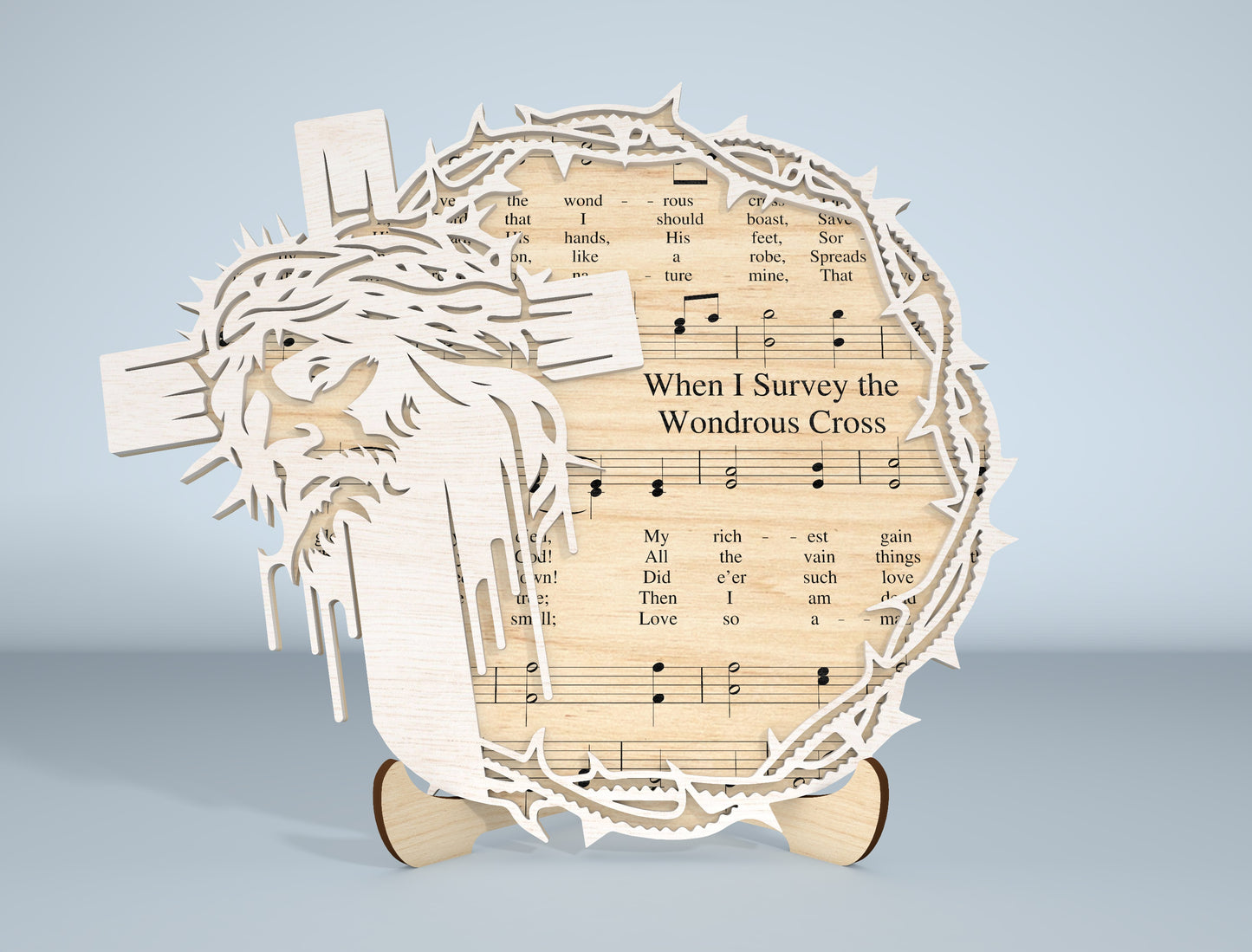 Easter Day Christian Tabletop Decor Laser Cut File | Religious Layered Wood Sign | Ready to Cut | Glowforge, xTool, LightBurn, etc.