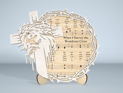 Easter Day Christian Tabletop Decor Laser Cut File | Religious Layered Wood Sign | Ready to Cut | Glowforge, xTool, LightBurn, etc.