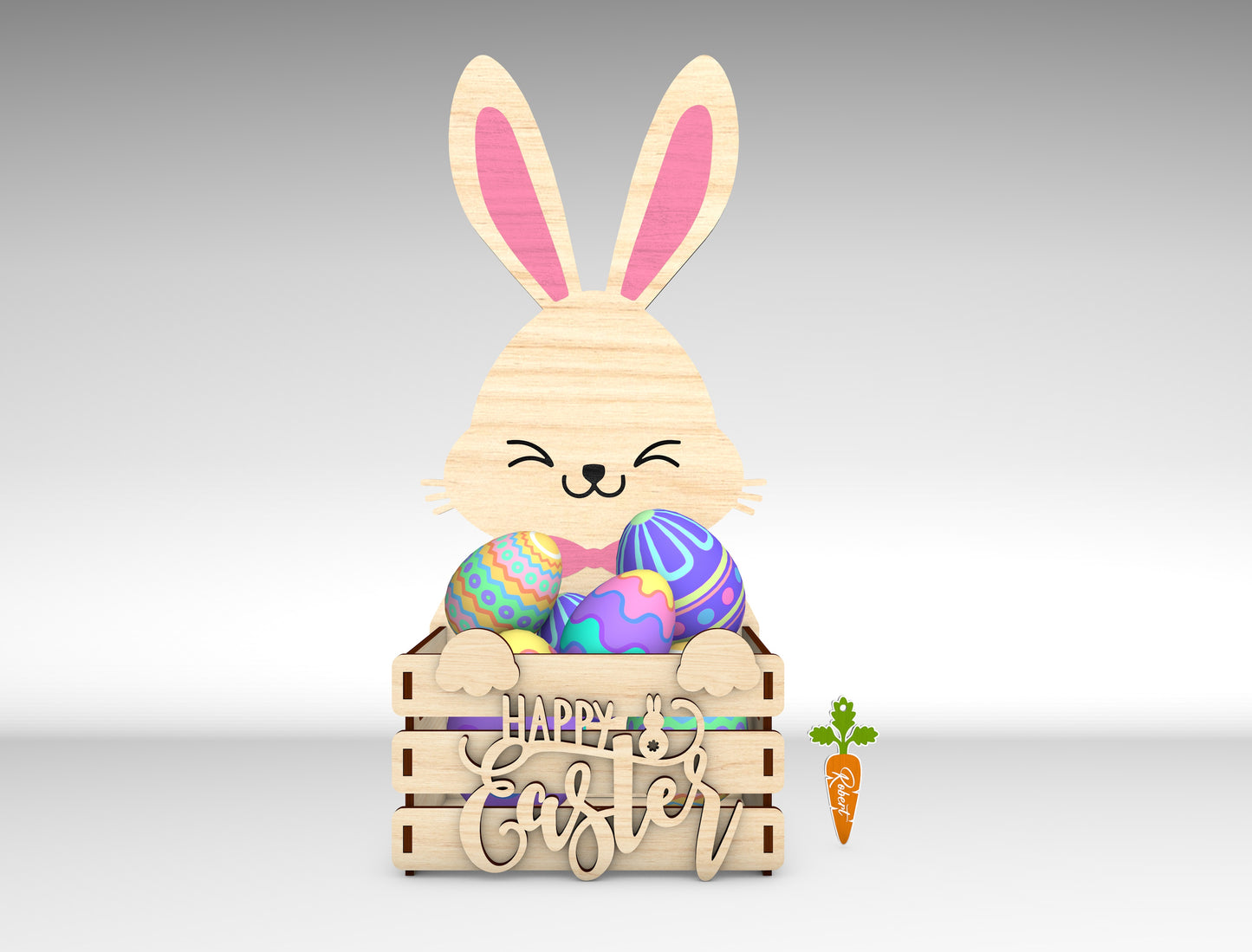 Personalized Easter Bunny Basket SVG Bundle for LightBurn and xTool