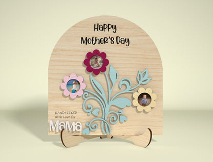 Birth Flower Photo Frame SVG Engraved Floral Tree for Glowforge