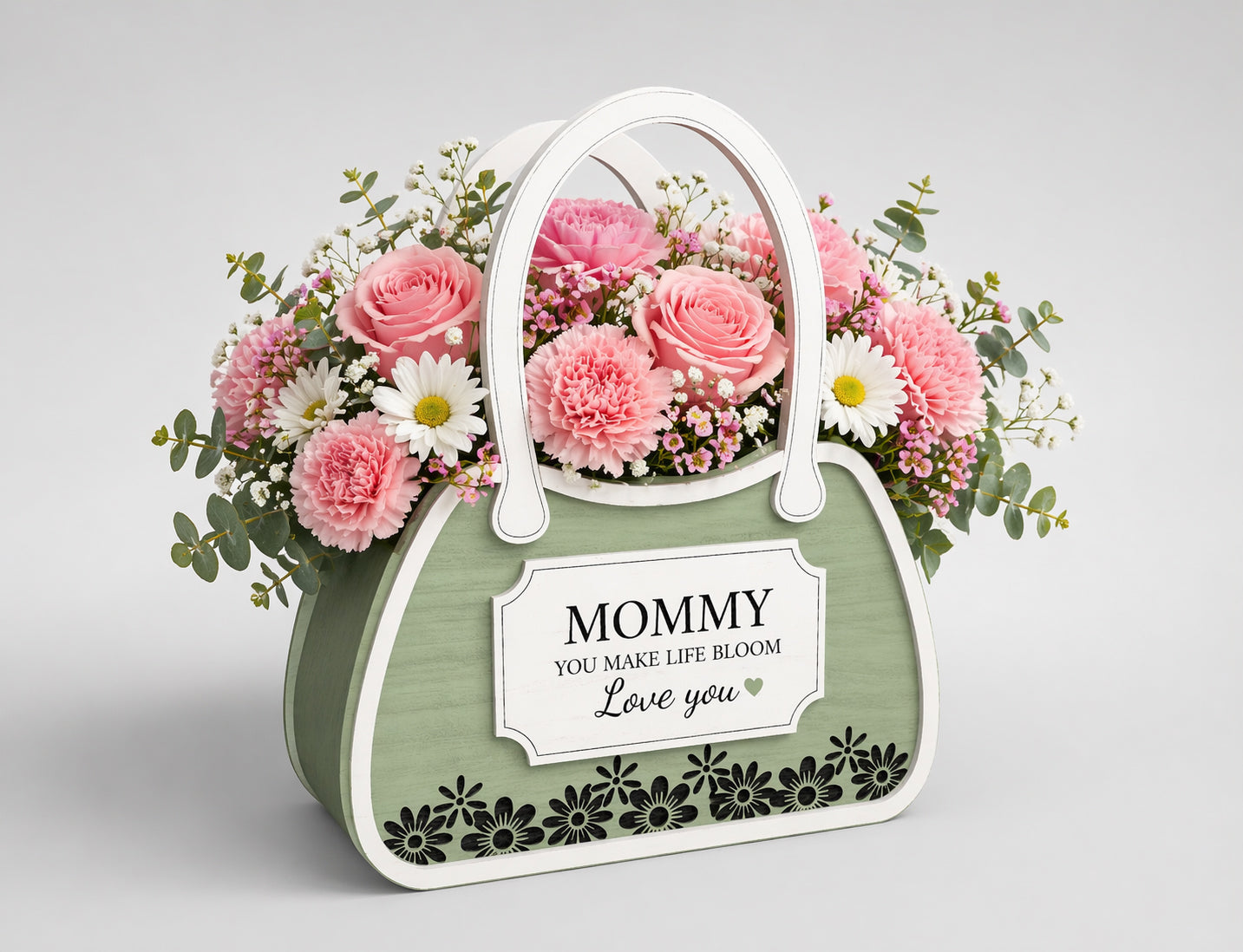 3D Flower Basket SVG Bundle Decorative Wooden Carrier Laser Cut File for xTool and LightBurn