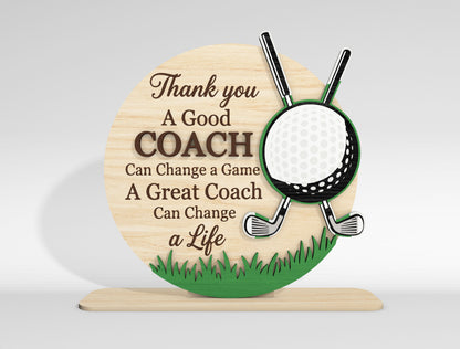 Thank You Coach Sign SVG Bundle for Glowforge and LightBurn