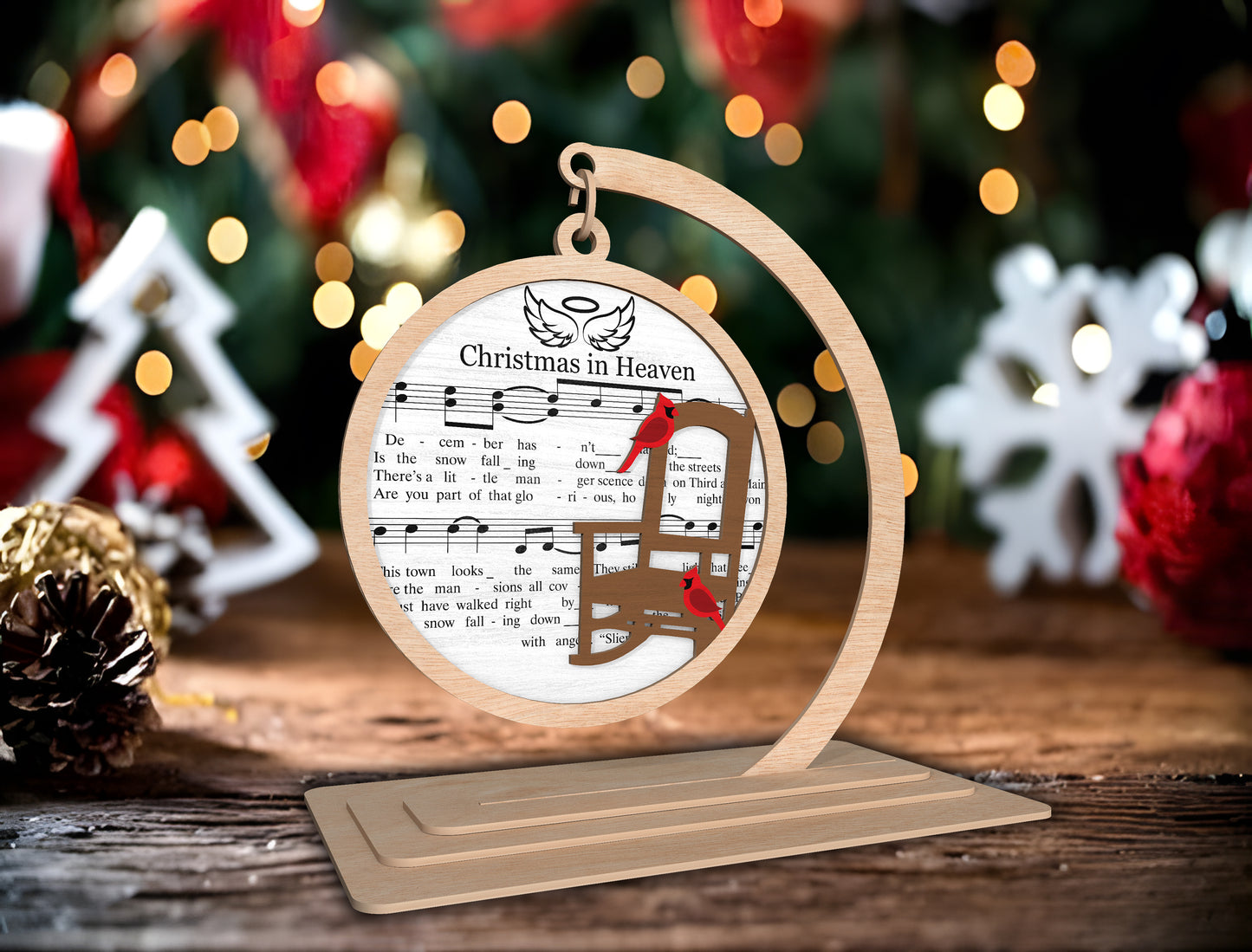 Christmas In Heaven SVG Memorial Tabletop Laser Cut File