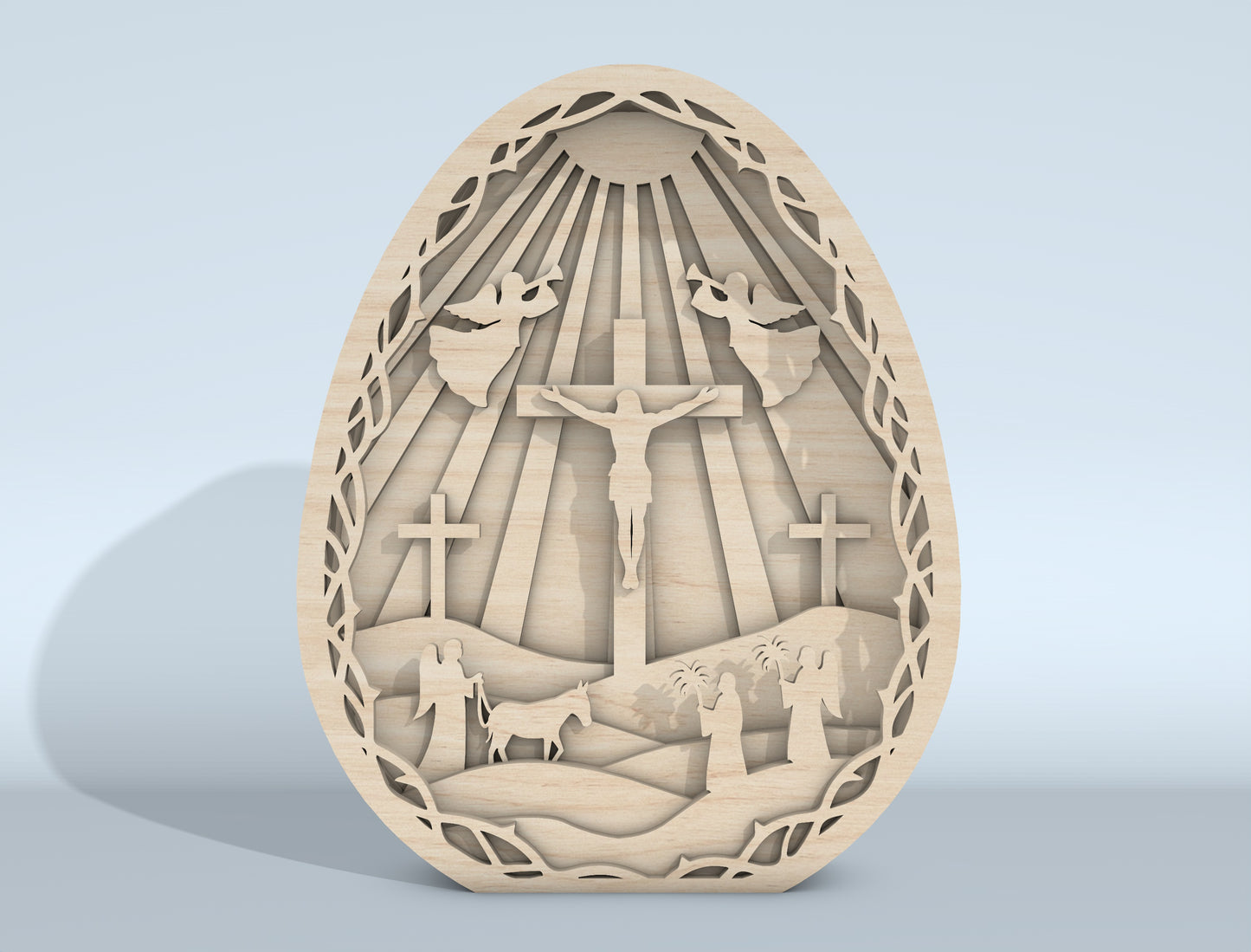 Multilayer Easter Cross SVG Bundle Christian Scene for xTool and LightBurn