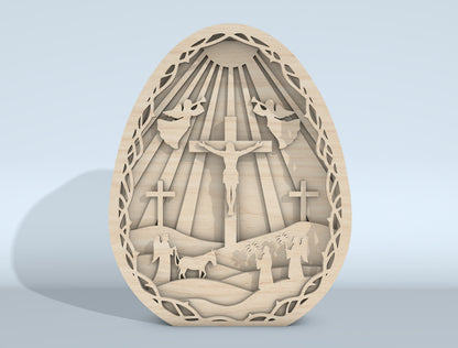 Multilayer Easter Cross SVG Bundle Christian Scene for xTool and LightBurn