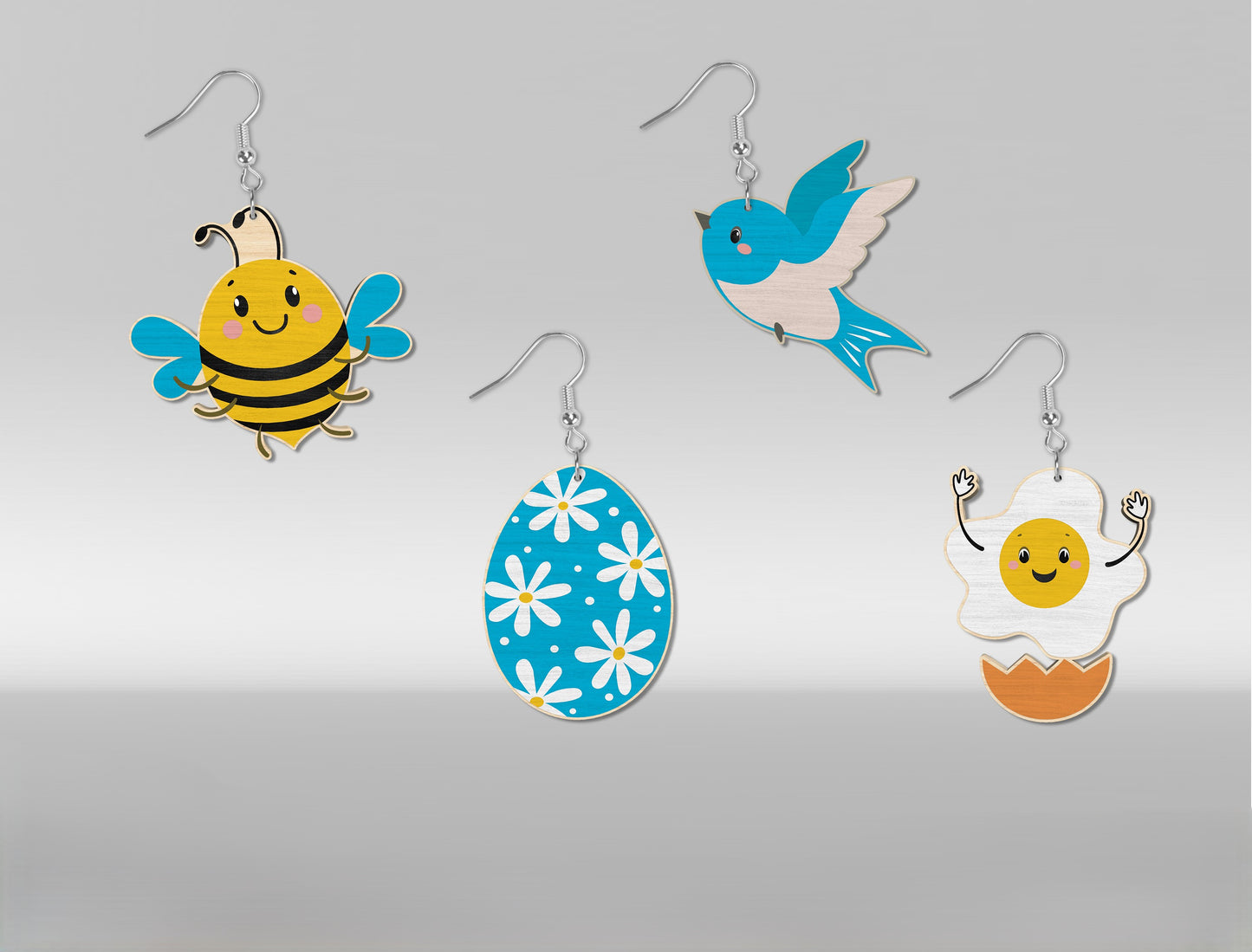 Easter Earrings SVG Bundle 16 Cute Spring Wooden Dangles for LightBurn and xTool