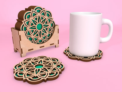 Mandala Coaster SVG Bundle for Glowforge and xTool Laser Cut File