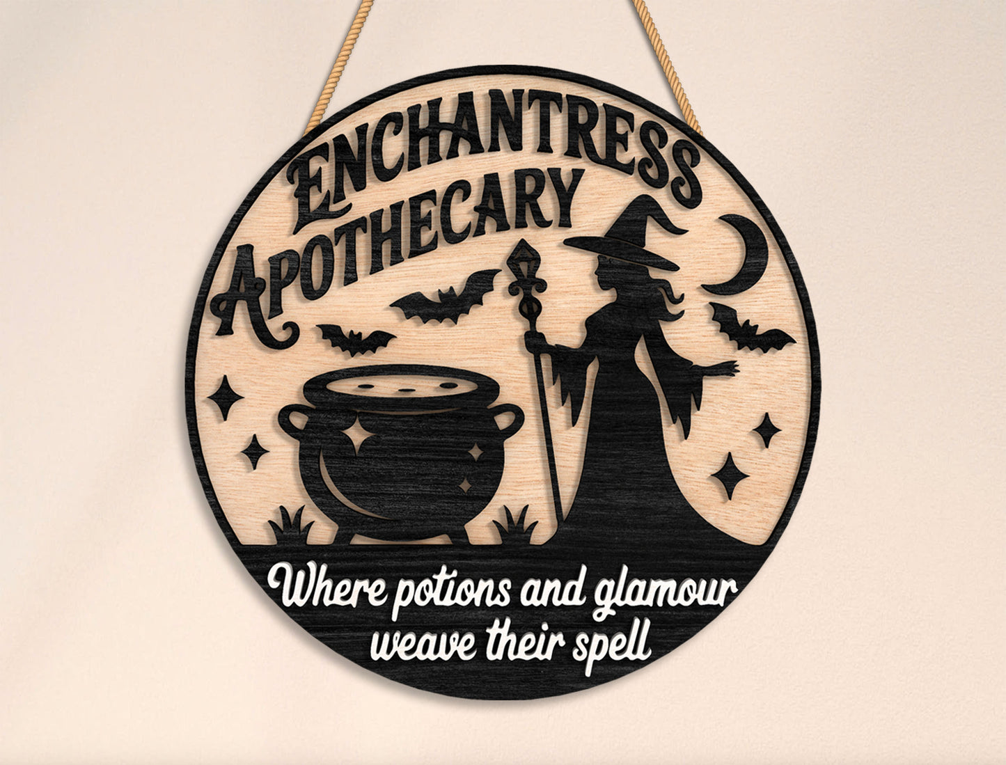 Vintage Halloween Round Door Sign SVG Bundle for Glowforge xTool LightBurn 6 Designs