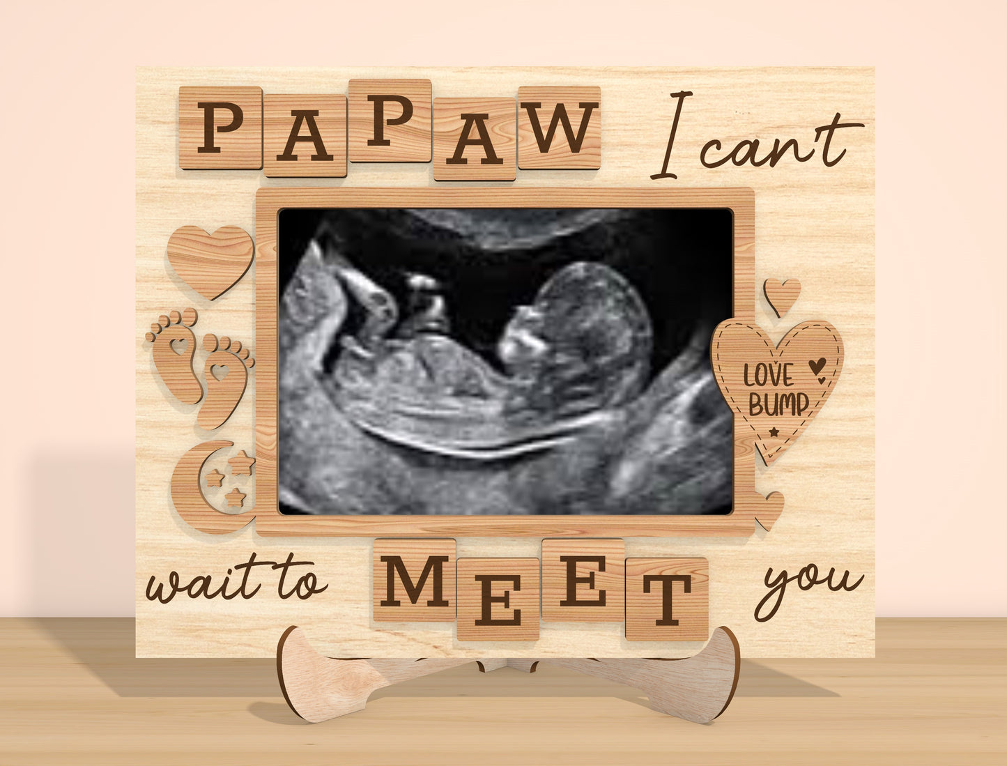 Pregnancy Ultrasound Photo Frame SVG Bundle Laser Cut File | 6 Daddy Title Designs | Baby Announcement Decor | Glowforge, xTool, LightBurn, etc.