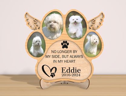 Dog Paw Angel Wings Photo Memorial SVG for xTool and Glowforge