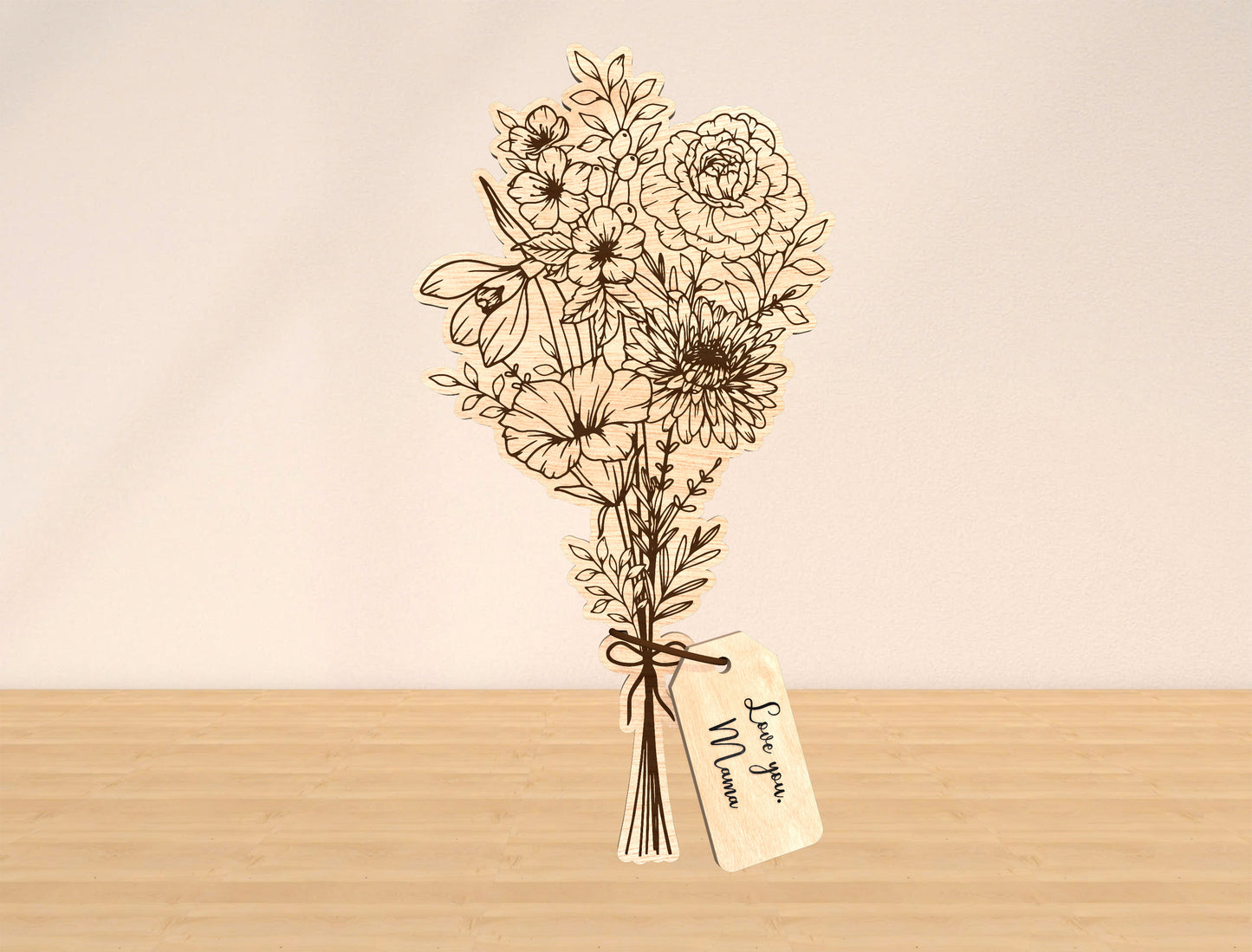 Flower Bouquet Sign SVG Bundle 10 Flowers 21 Tags for Glowforge and xTool