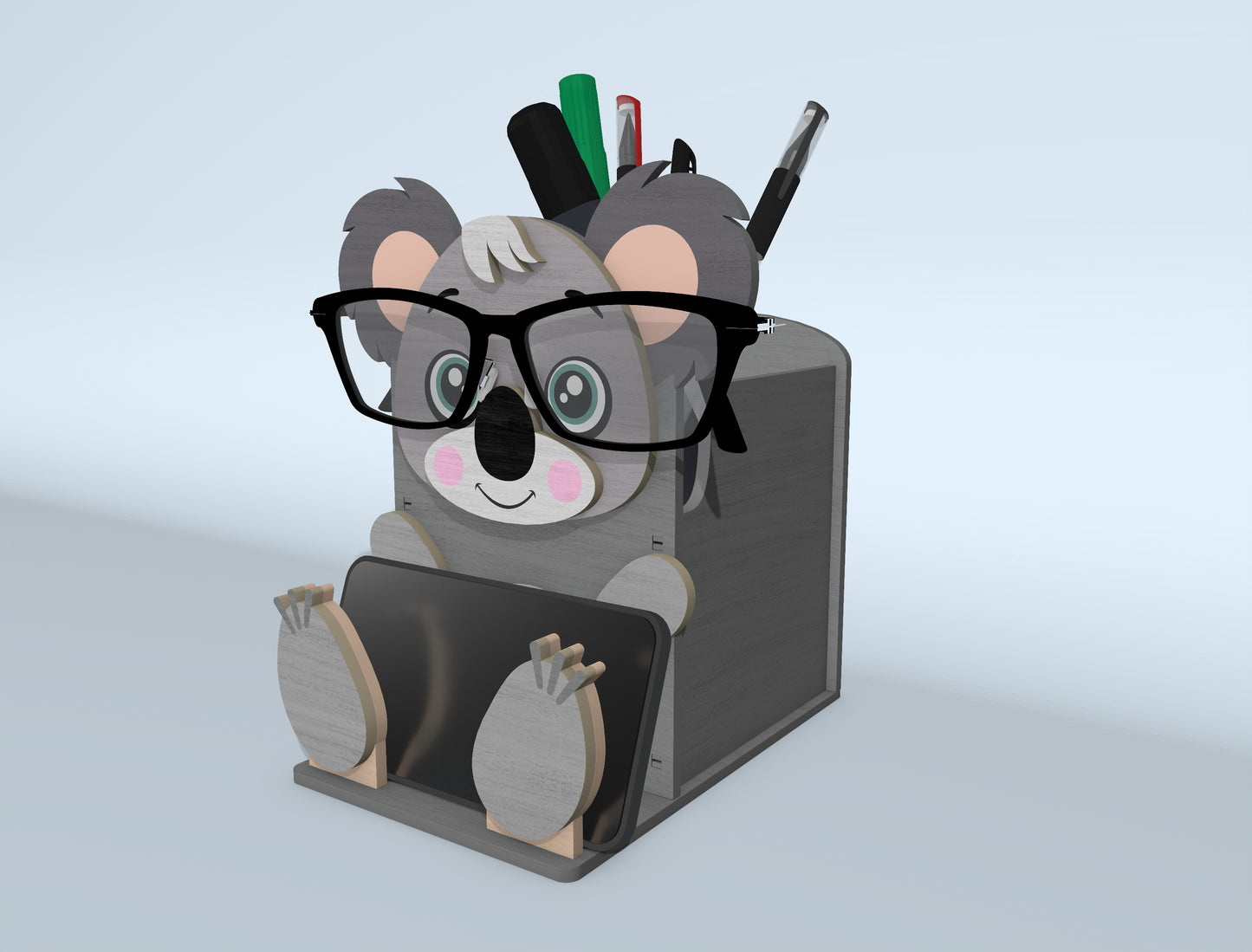 Animal Pencil Holder SVG Bundle Laser Cut File for Glowforge and xTool
