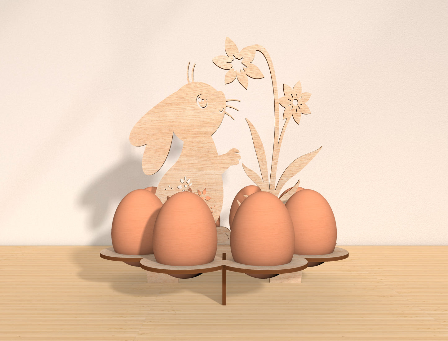 Easter Bunny Egg Holder Stand Laser Cut File | Spring Tabletop Egg Display | Ready to Cut | Glowforge, xTool, LightBurn, etc.