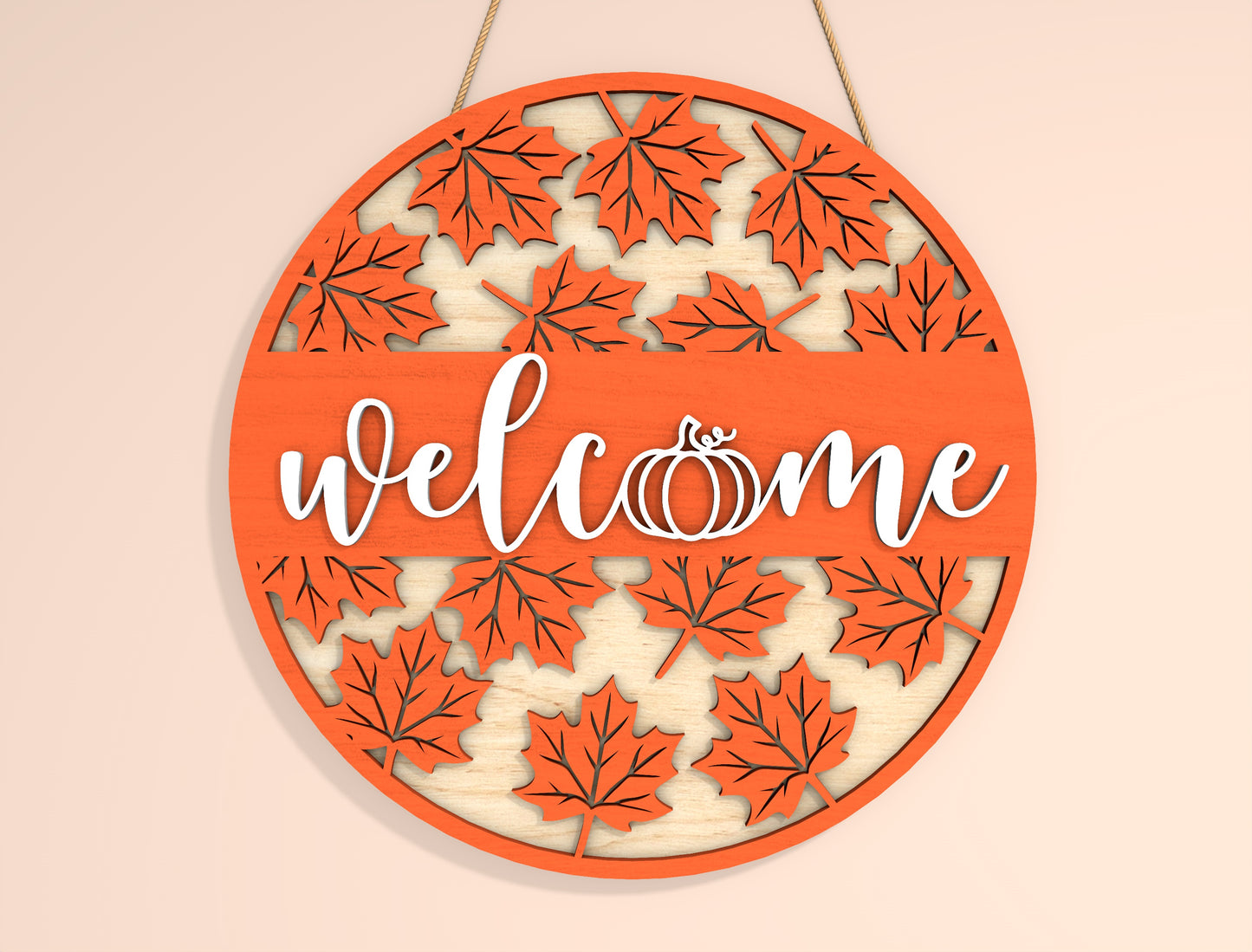 Hello Fall Scarecrow Welcome Door Hanger SVG Bundle for Glowforge xTool LightBurn | 2 Designs
