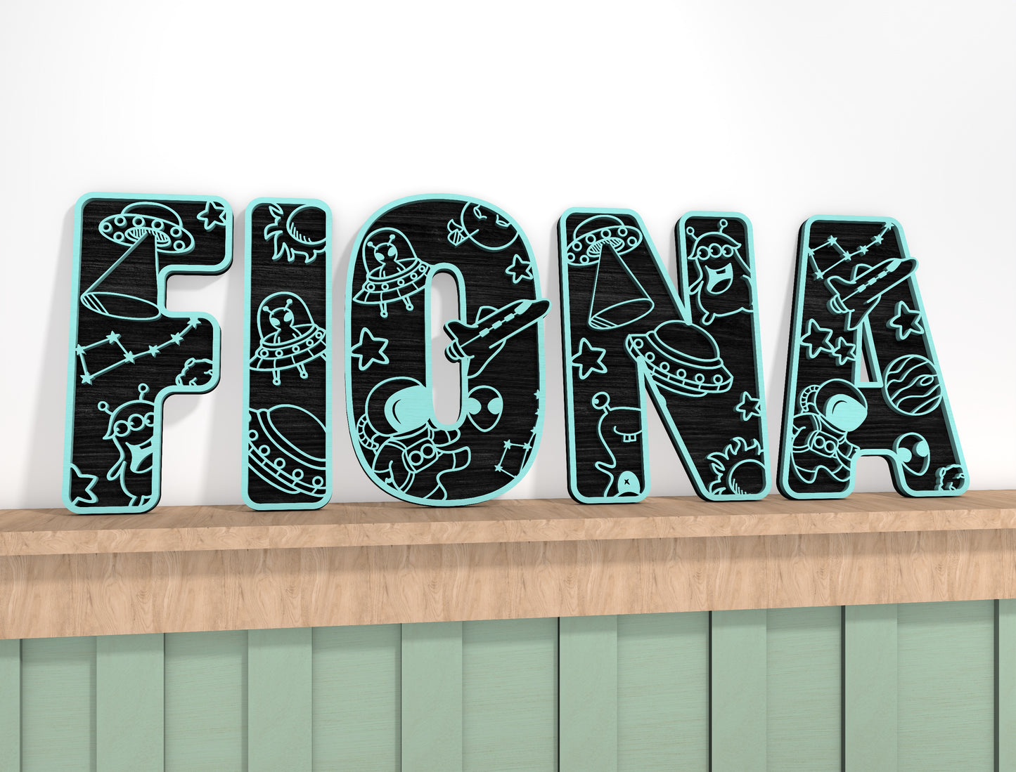 Space Alphabet SVG Bundle for Glowforge and xTool Laser Cut File