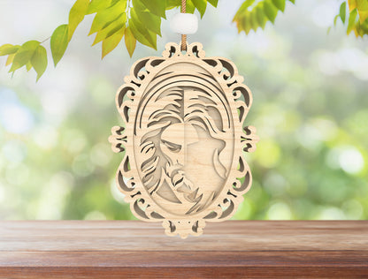 Christian Layered Ornament SVG Jesus Cross Faith Scene for Glowforge and xTool