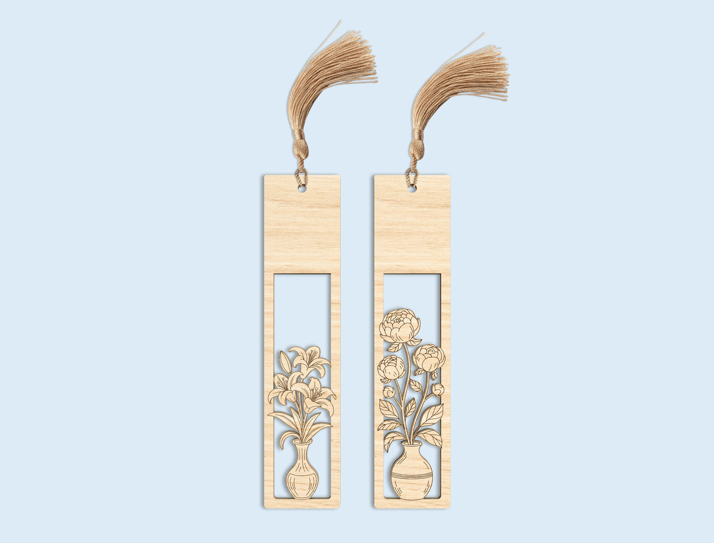 Floral Vase Bookmark SVG Bundle Teacher Appreciation Laser Cut File for Glowforge and xTool