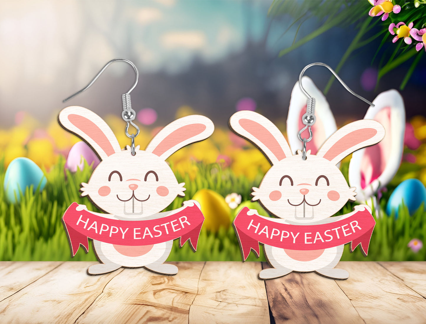 Easter Bunny Jewelry SVG Cute Bunny Egg Earrings for Glowforge and xTool