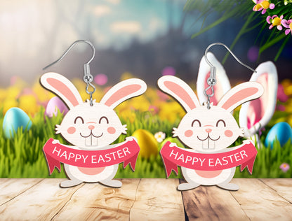 Easter Bunny Jewelry SVG Cute Bunny Egg Earrings for Glowforge and xTool