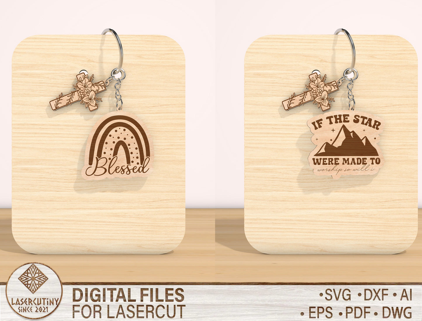 Christian Keychain SVG Bundle Bible Verse 12 Designs for Glowforge