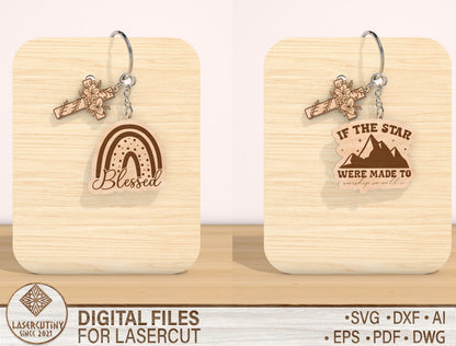 Christian Keychain SVG Bundle Bible Verse 12 Designs for Glowforge