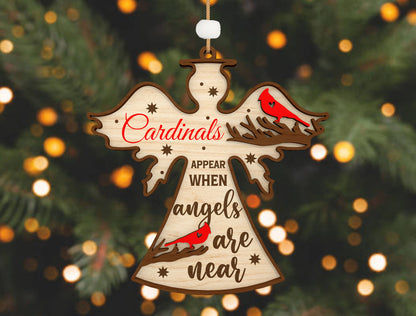 Cardinal Memorial Angel Ornament SVG Laser Cut File for xTool and Glowforge