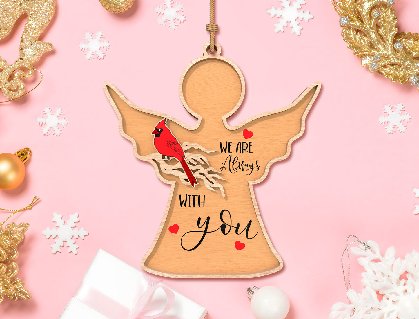 Cardinal Angel Memorial Ornament SVG Bundle Laser Cut File for Glowforge xTool LightBurn