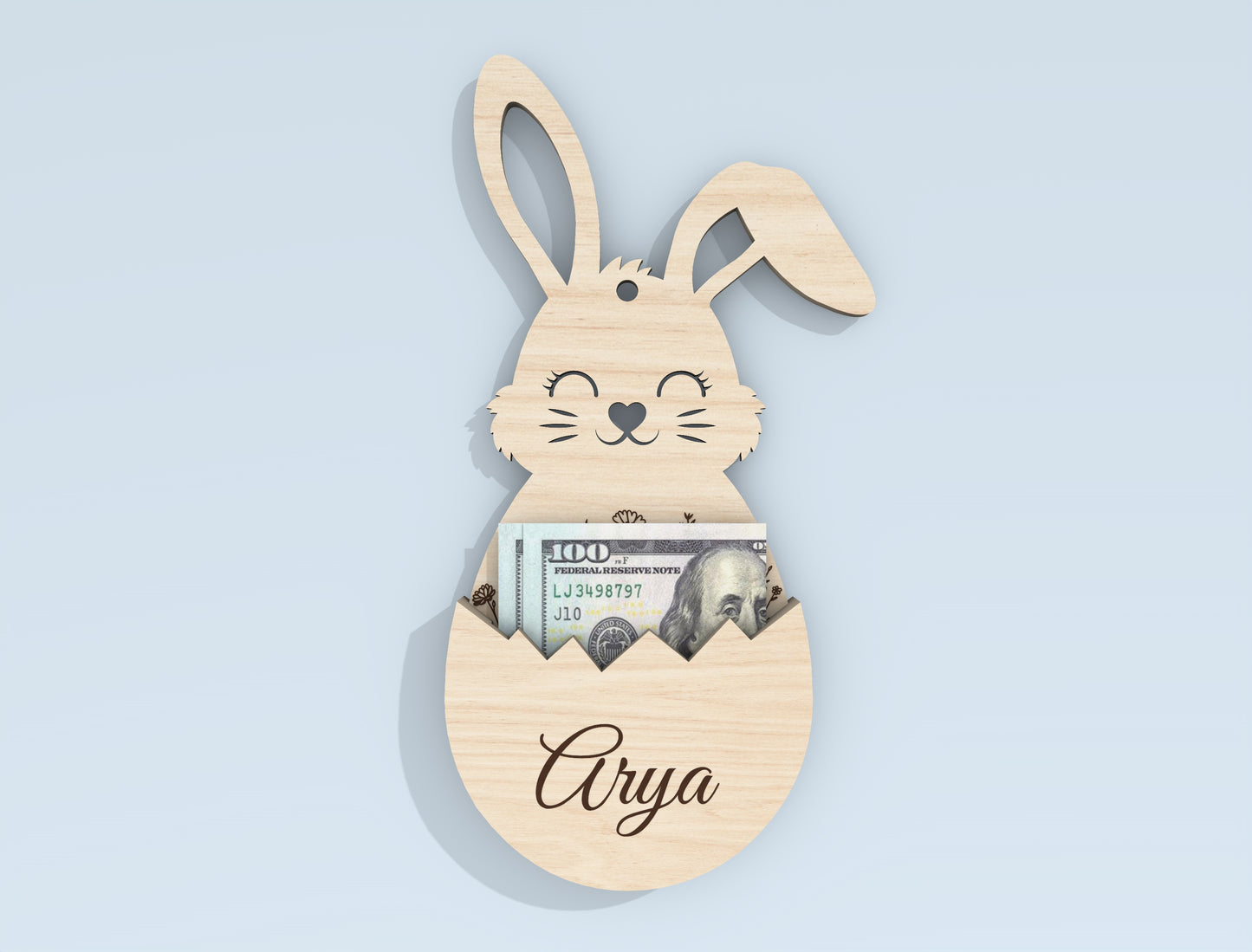 Personalized Easter Bunny Money Holder SVG Bundle for Glowforge