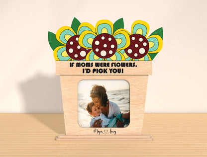 Mom Floral Photo Frame Stand SVG Bundle for Glowforge and xTool
