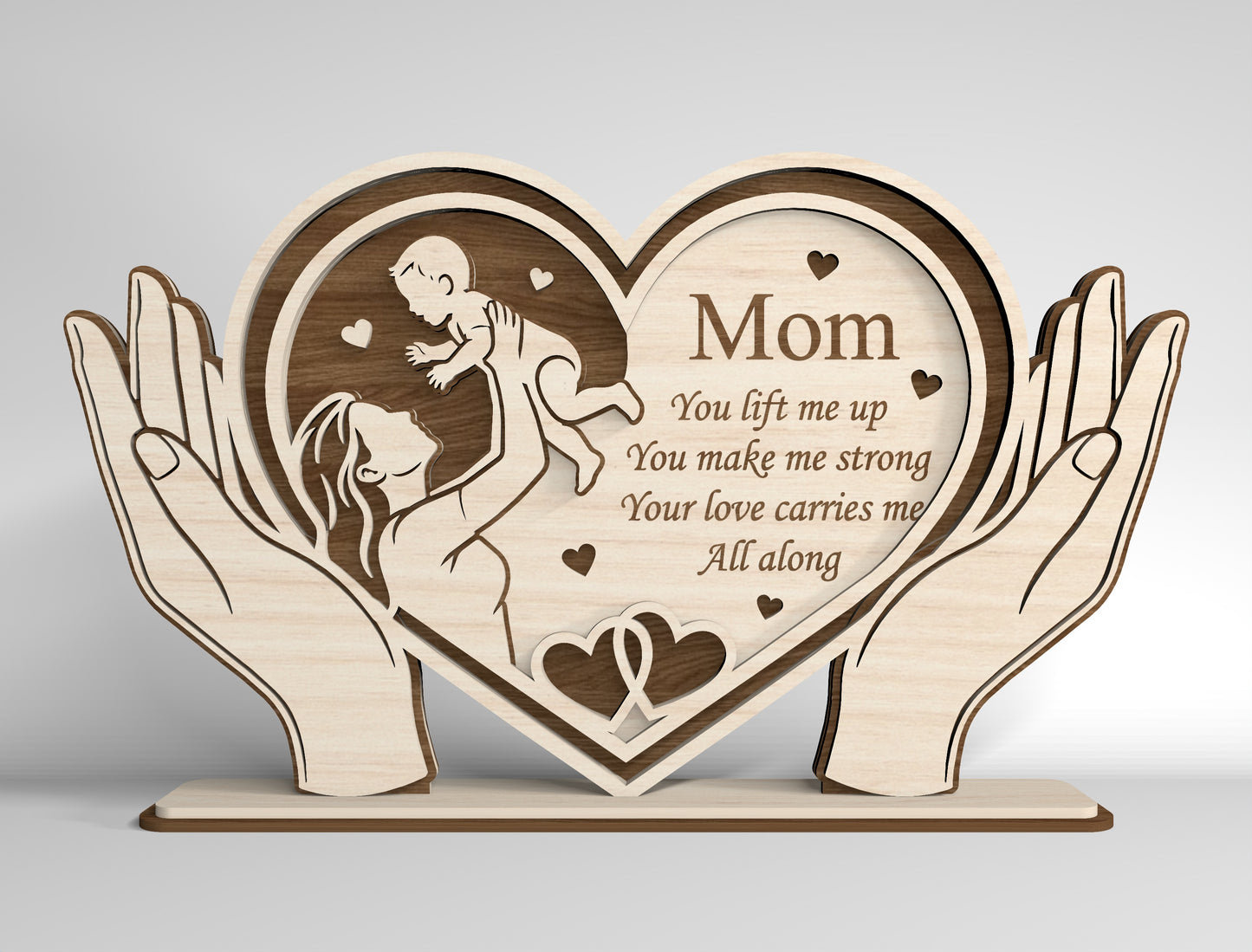Mom Heart Stand Sign SVG Bundle Mother's Day for Glowforge