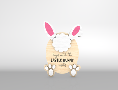 Baby Bunny Footprint Tabletop Sign SVG Easter Announcement for Glowforge