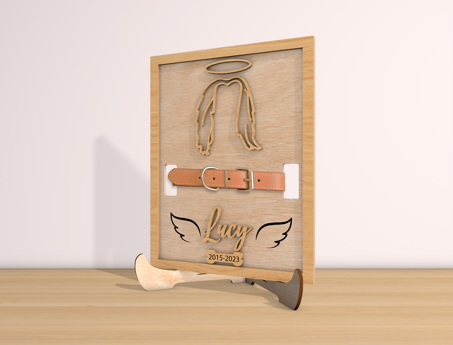 Dog Memorial Collar Holder SVG Laser Cut File for Glowforge