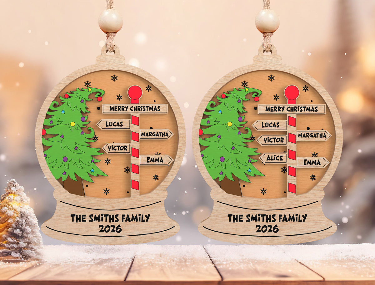 Personalized Family Name Snow Globe Christmas Ornament SVG 3
