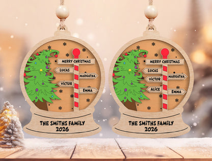 Personalized Family Name Snow Globe Christmas Ornament SVG 3