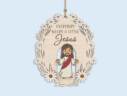 Jesus Easter Ornament SVG Bundle He Is Risen for Glowforge and xTool