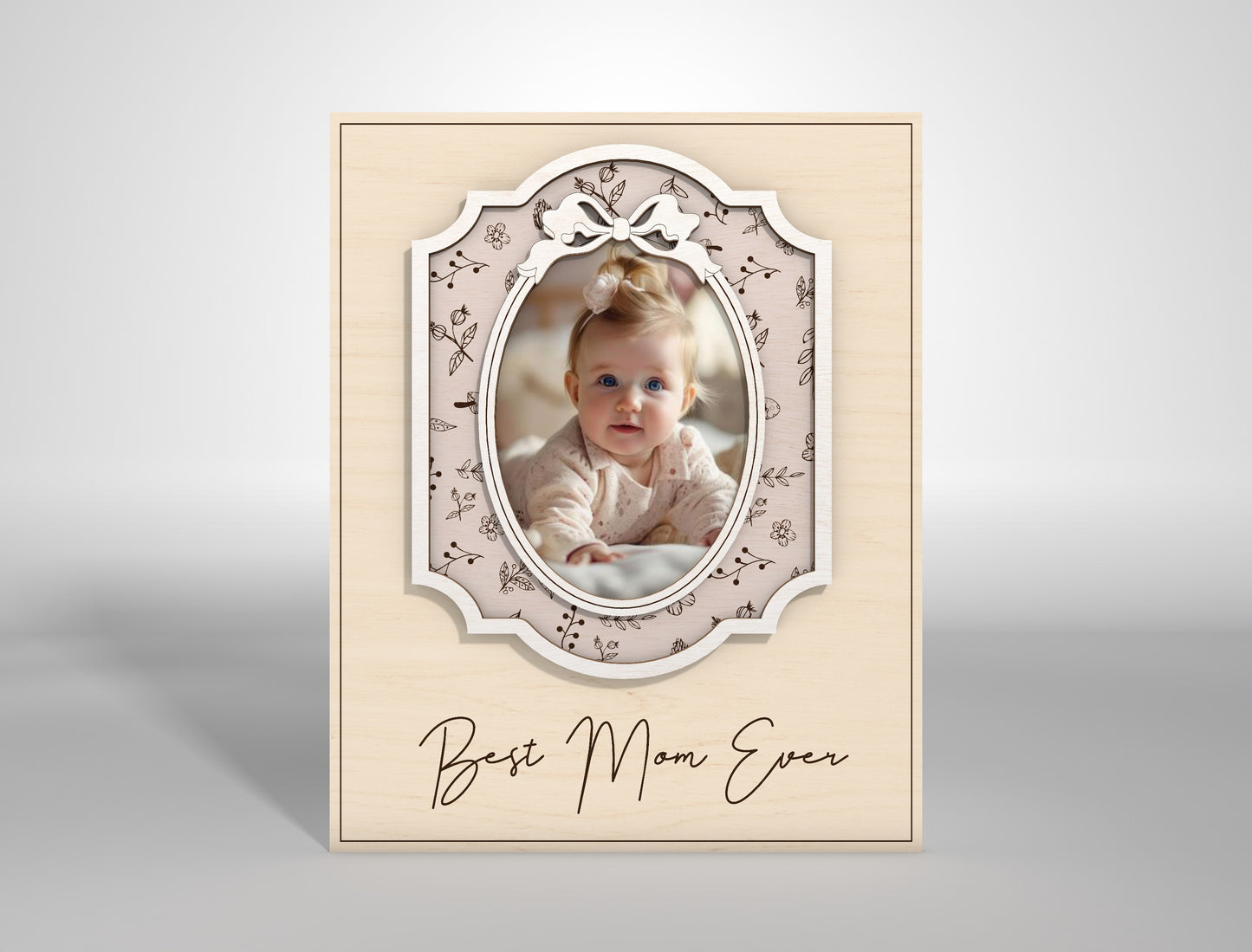 I Love You Mom Custom Photo Frame SVG for LightBurn and xTool