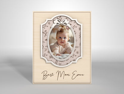 I Love You Mom Custom Photo Frame SVG for LightBurn and xTool