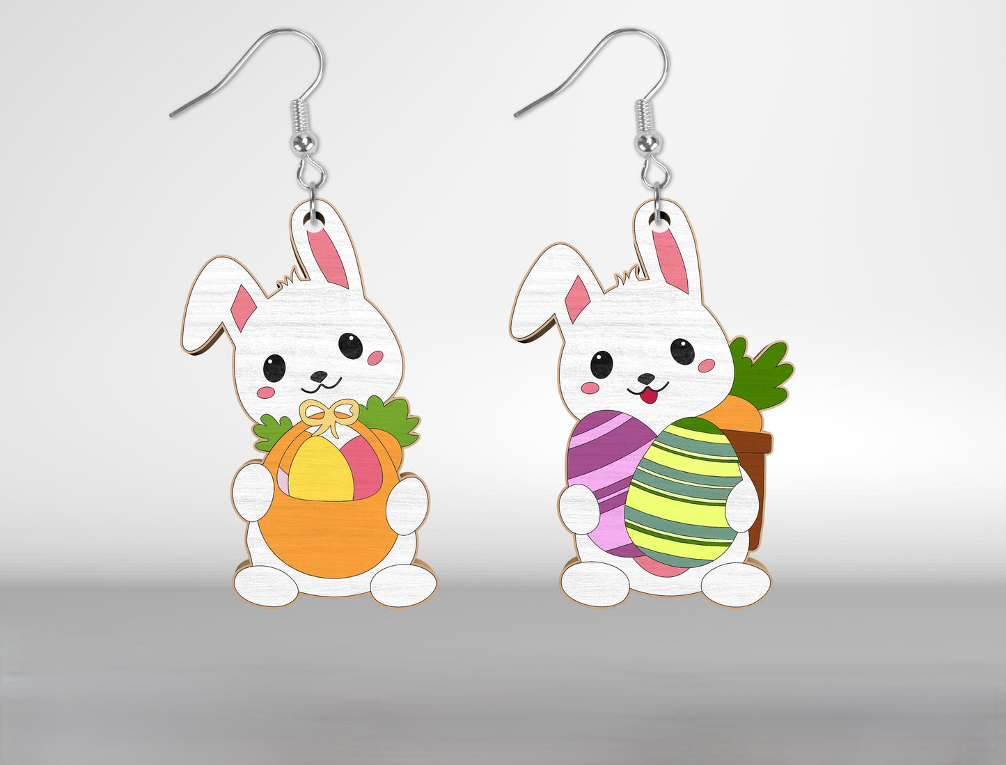 Easter Bunny Earrings SVG Set 10 Designs Cute Jewelry for LightBurn and xTool