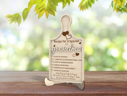Mom Grandma Recipe Cutting Board Sign SVG for LightBurn and xTool