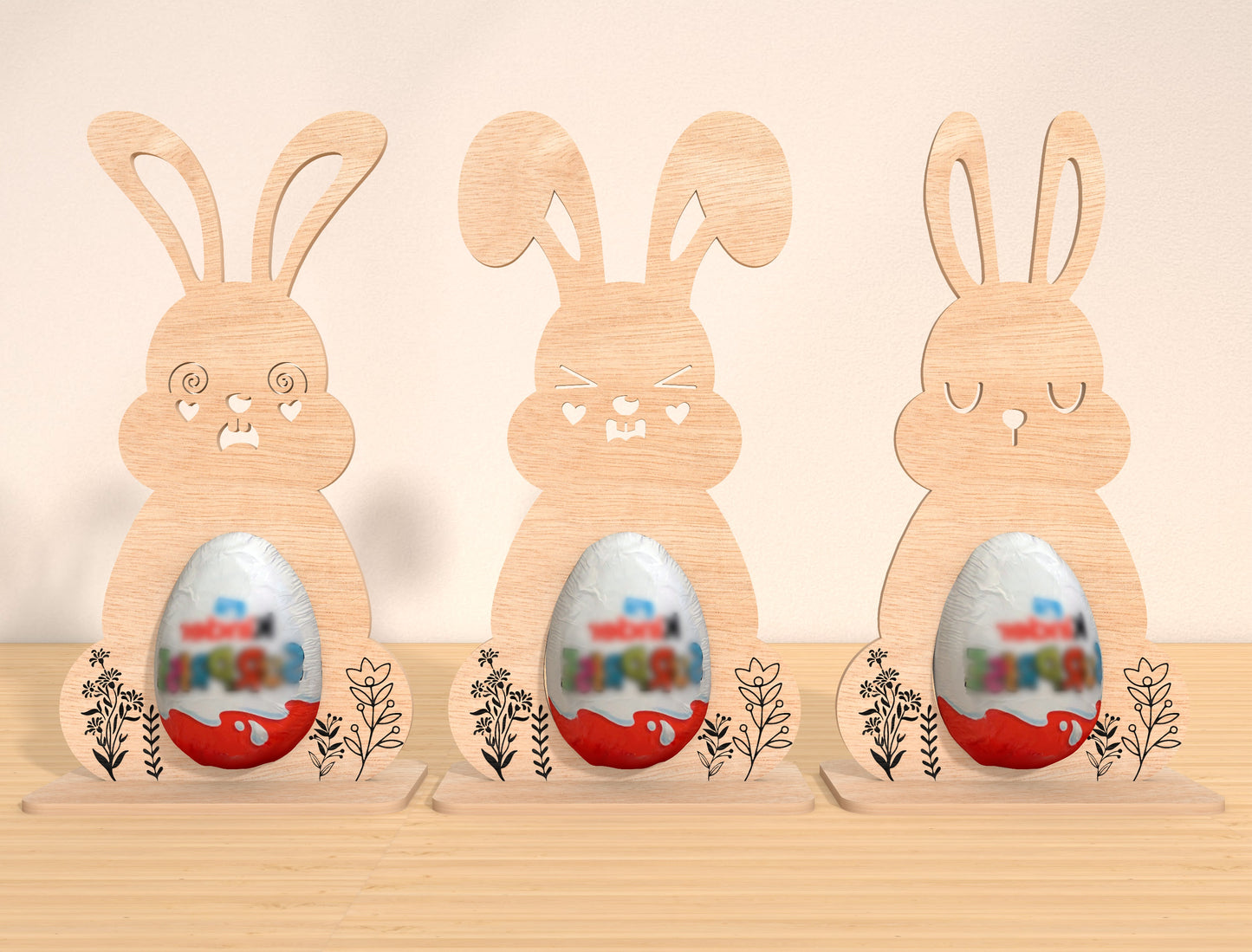 Bunny Egg Display Holder SVG Bundle 9 Designs for LightBurn and xTool
