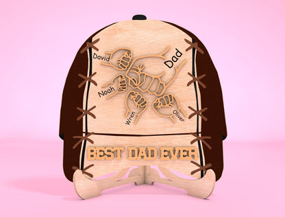 Personalized Best Dad Ever Cap Sign SVG Laser Cut File for Glowforge and xTool