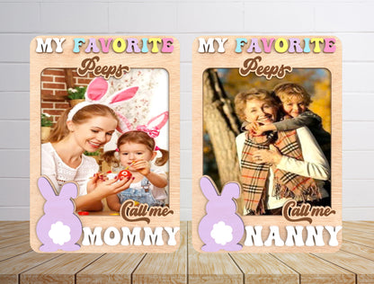 My Favorite Peeps Photo Frame SVG Easter Bunny Family for Glowforge