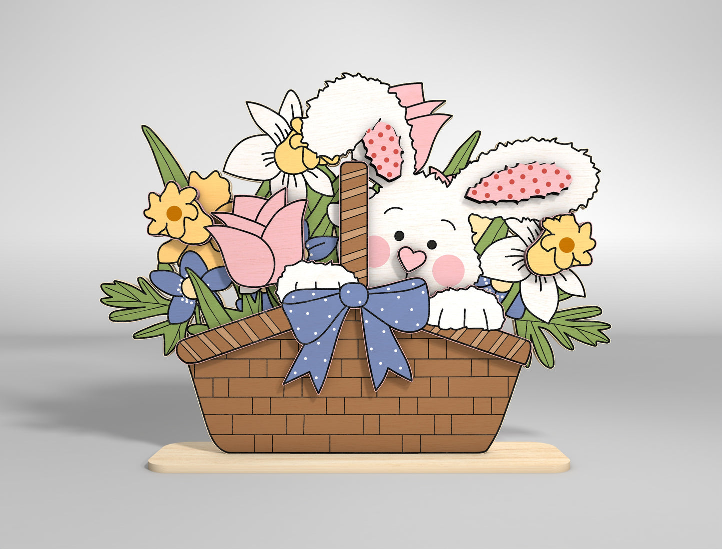 Easter Bunny Stand SVG Bundle Cute 6 Designs Laser Cut for LightBurn and xTool