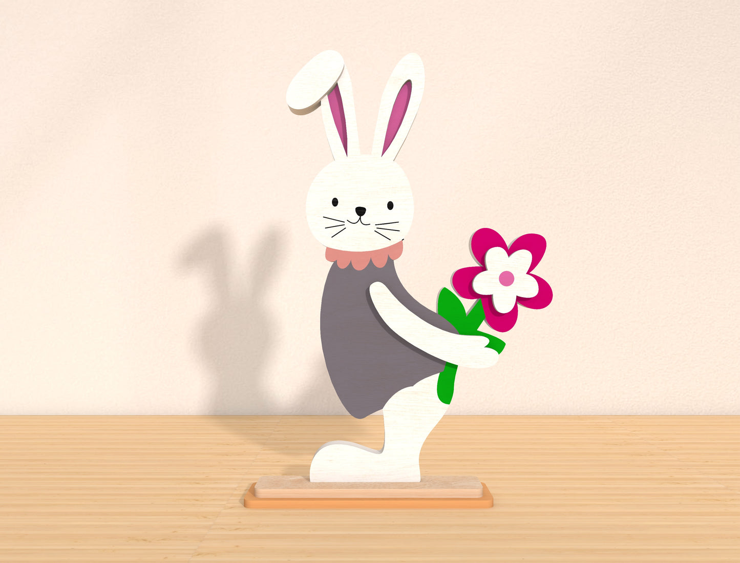 Easter Bunny Tabletop SVG Bundle Rabbit Sign 6 Designs for LightBurn and xTool