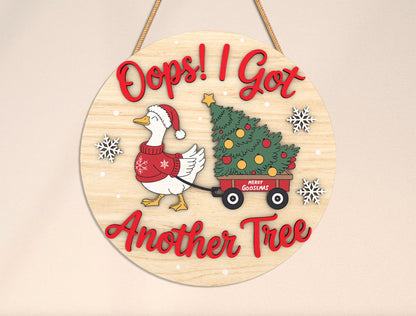 Funny Christmas Round Sign Laser Cut File | Ready to Cut | Glowforge, xTool, LightBurn, etc.