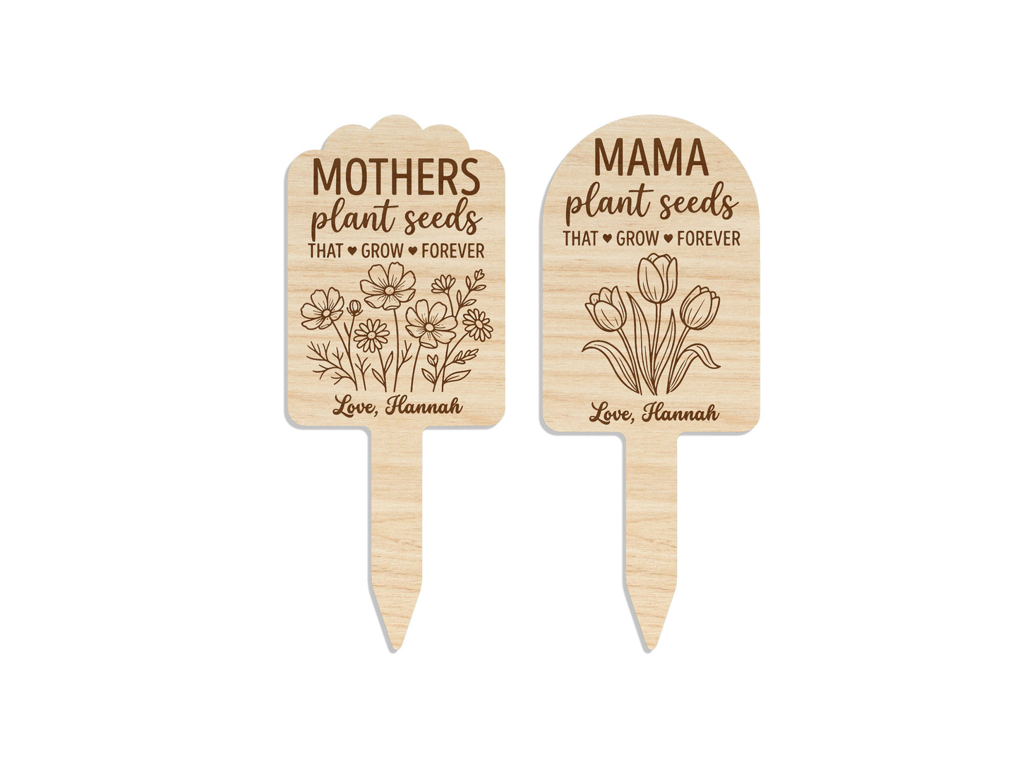 Teacher Mom Plant Marker SVG Bundle Thank You Grow Quote Laser Cut File for Glowforge and xTool
