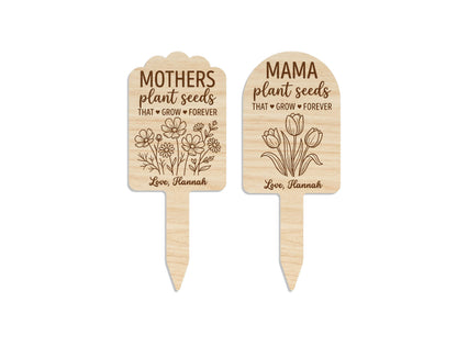 Teacher Mom Plant Marker SVG Bundle Thank You Grow Quote Laser Cut File for Glowforge and xTool