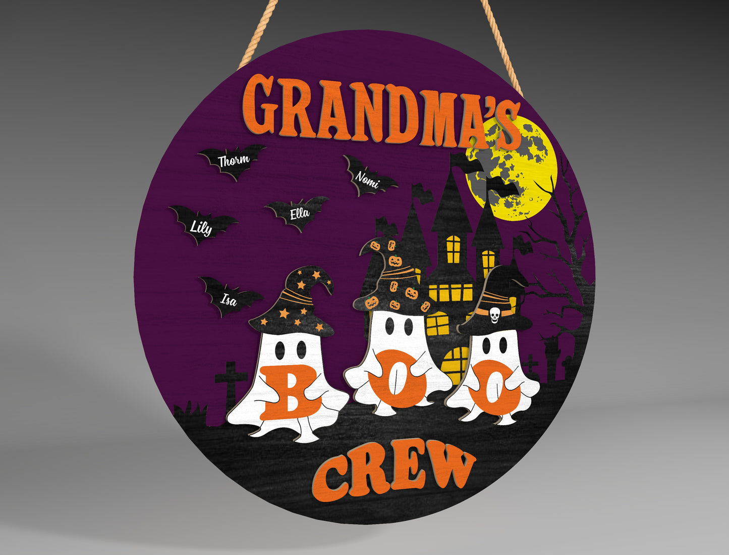 Halloween Grandma Ghost Family Sign SVG for xTool Glowforge