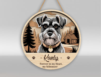 Dog Memorial Christmas Door Sign SVG Personalized Pet Remembrance Laser Cut File for Glowforge