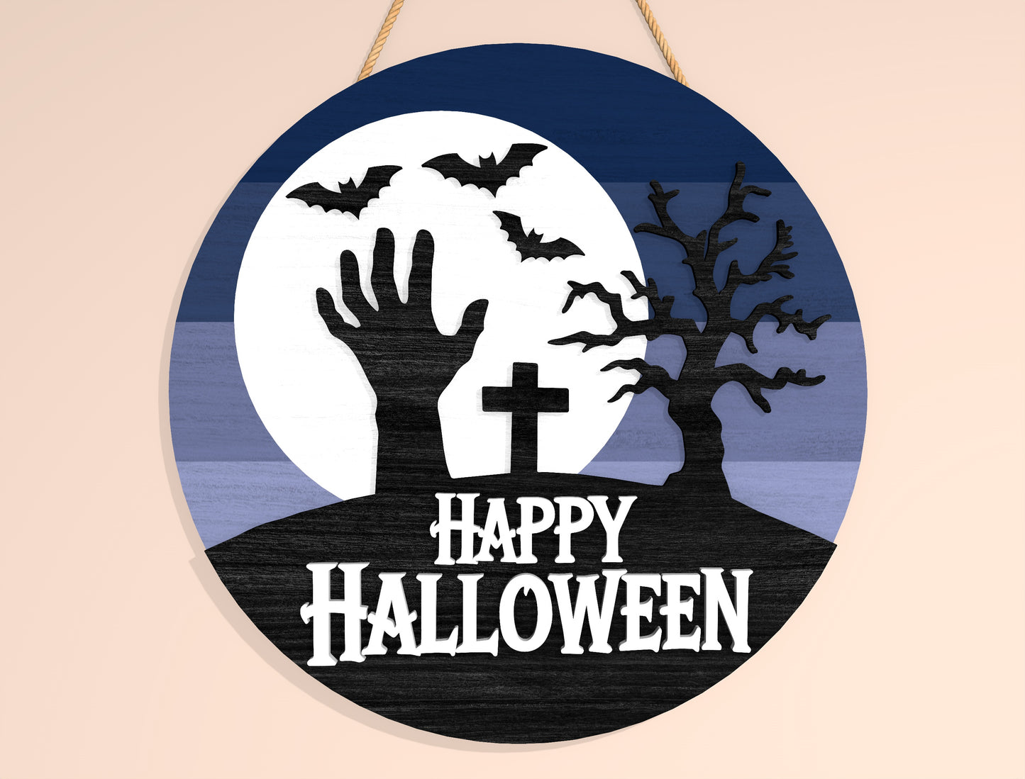 Halloween Welcome Door Hanger SVG Bundle for Glowforge xTool LightBurn